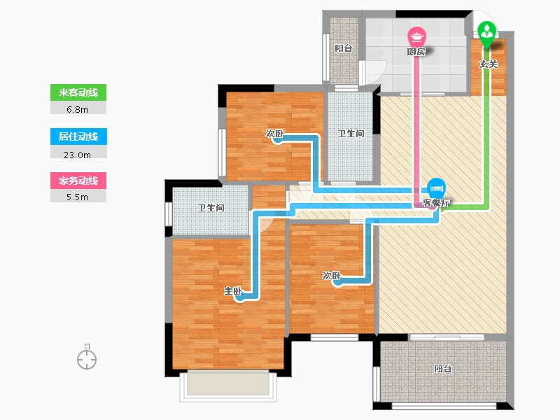 广东省-佛山市-锦绣豪庭-108.17-户型库-动静线