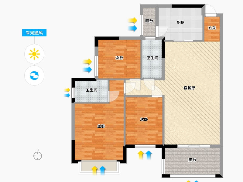 广东省-佛山市-锦绣豪庭-108.17-户型库-采光通风