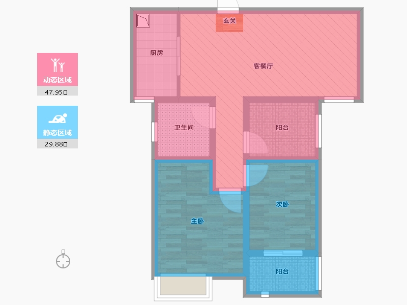 河南省-郑州市-祝福红城-67.00-户型库-动静分区