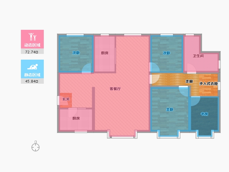 新疆维吾尔自治区-乌鲁木齐市-公园柒号-114.06-户型库-动静分区