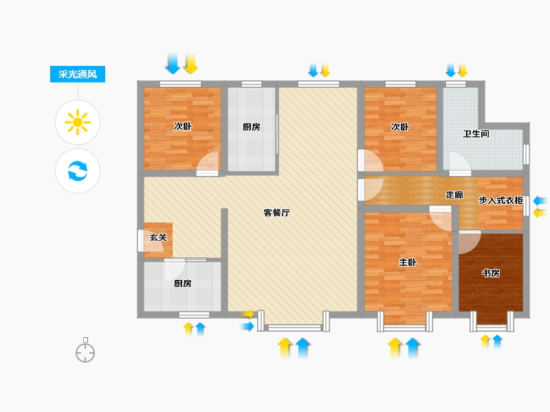 新疆维吾尔自治区-乌鲁木齐市-公园柒号-114.06-户型库-采光通风