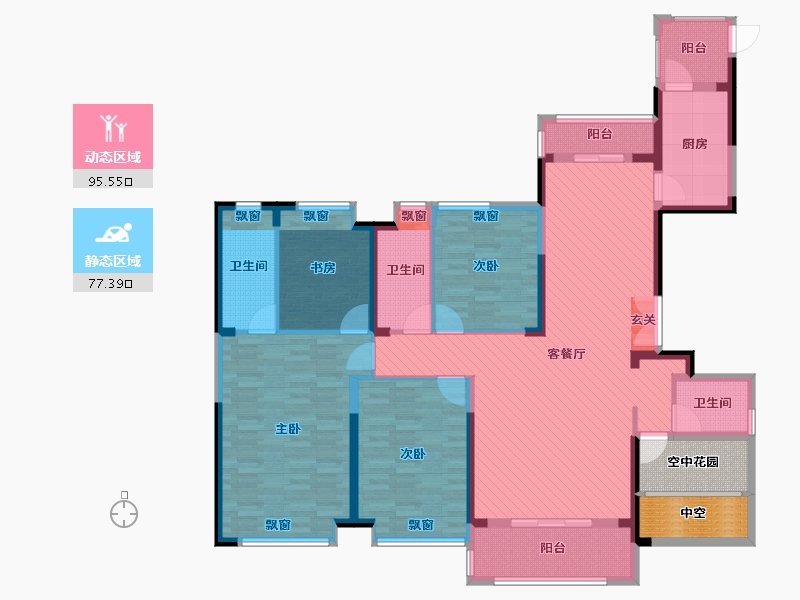 湖北省-孝感市-孝感城市中央广场-163.73-户型库-动静分区