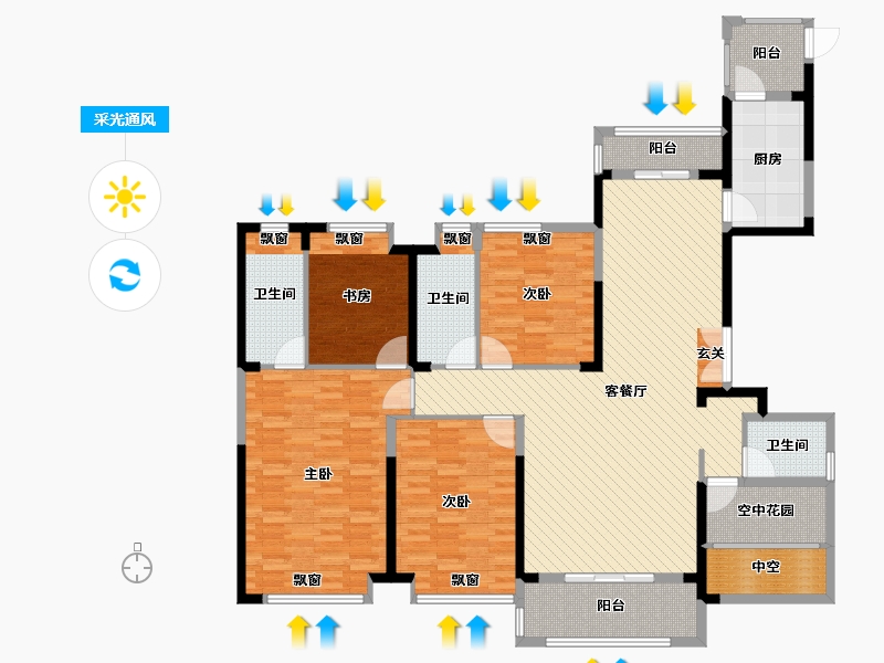 湖北省-孝感市-孝感城市中央广场-163.73-户型库-采光通风