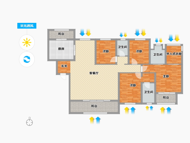 重庆-重庆市-远洋九公子-154.09-户型库-采光通风