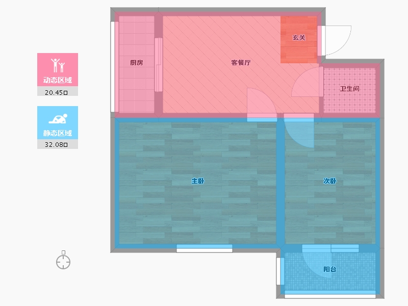 天津-天津市-华荫东里-44.80-户型库-动静分区