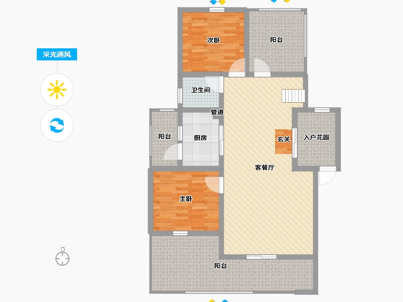 四川省-南充市-嘉洲玫瑰-100.43-户型库-采光通风