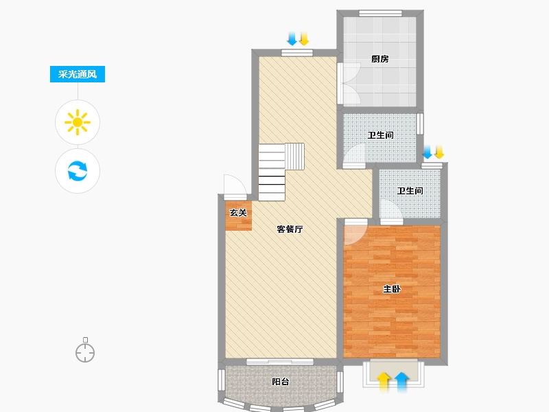 河南省-周口市-福临门-85.13-户型库-采光通风