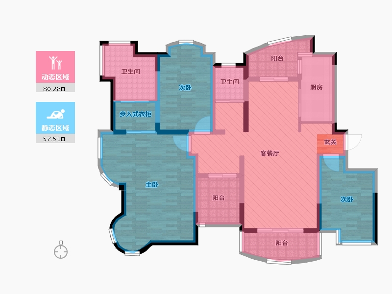 江苏省-南通市-银河湾-120.38-户型库-动静分区