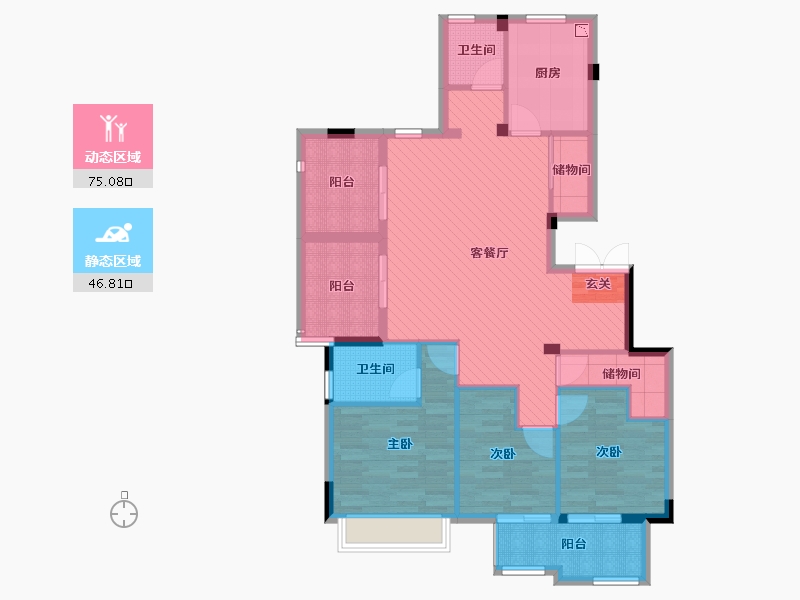 浙江省-嘉兴市-丽江半岛-107.79-户型库-动静分区