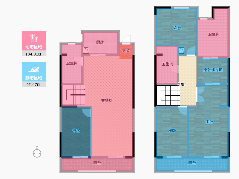 浙江省-杭州市-富春新天地-190.74-户型库-动静分区