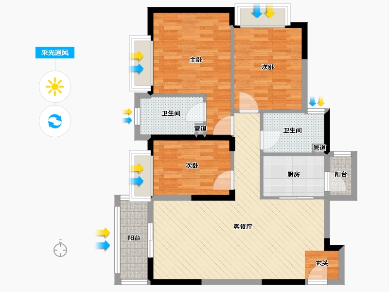 湖北省-黄冈市-邻江-87.20-户型库-采光通风