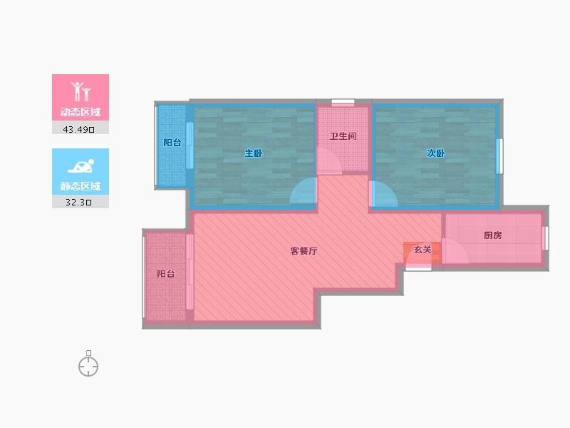 河北省-保定市-鹏润美林苑-66.32-户型库-动静分区