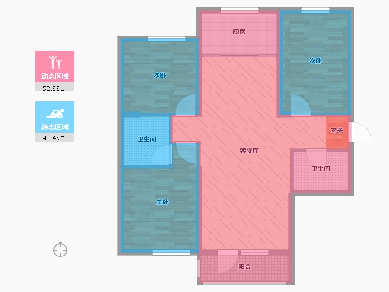 辽宁省-大连市-金海明珠-83.10-户型库-动静分区