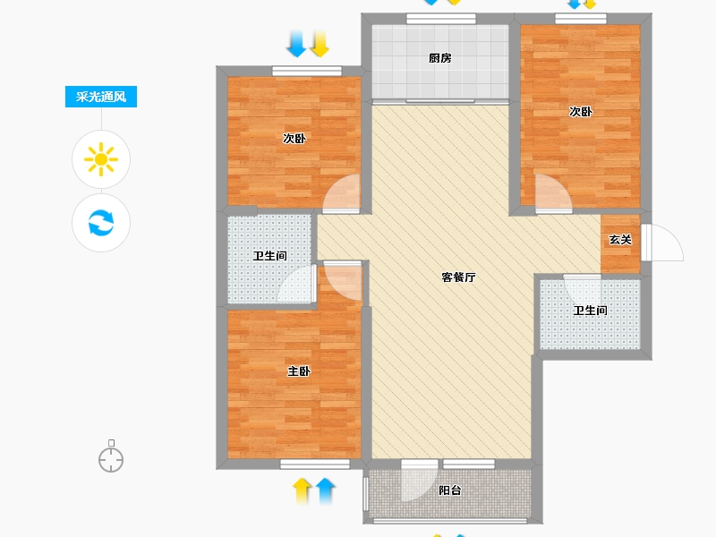 辽宁省-大连市-金海明珠-83.10-户型库-采光通风