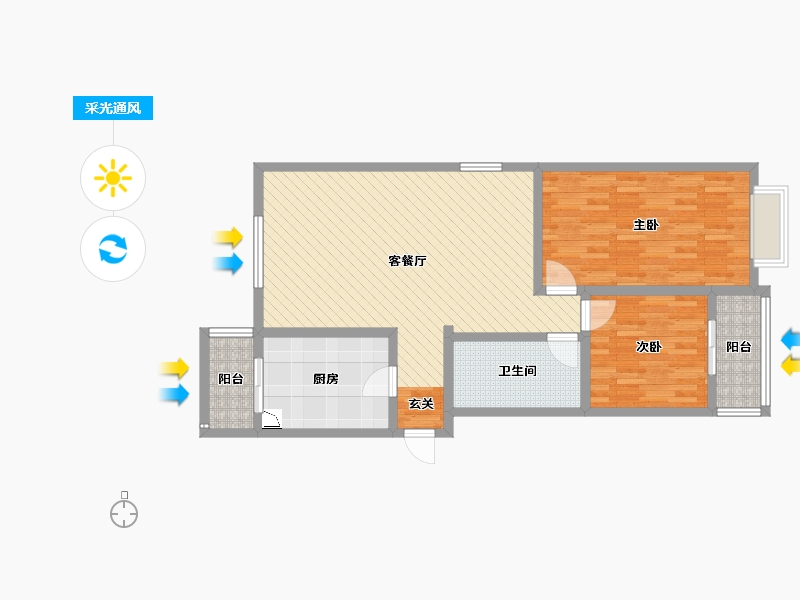 河北省-邯郸市-嘉烨幸福里-90.00-户型库-采光通风