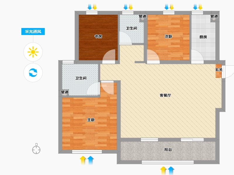 安徽省-安庆市-甘肃兰州新区绿地智慧金融城-87.83-户型库-采光通风