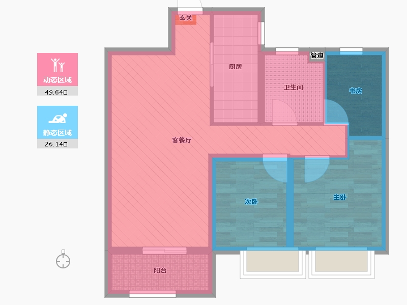 安徽省-合肥市-吉徽苑-66.00-户型库-动静分区