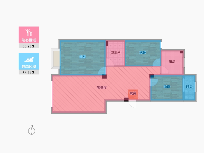 甘肃省-酒泉市-丽景阳光-96.60-户型库-动静分区