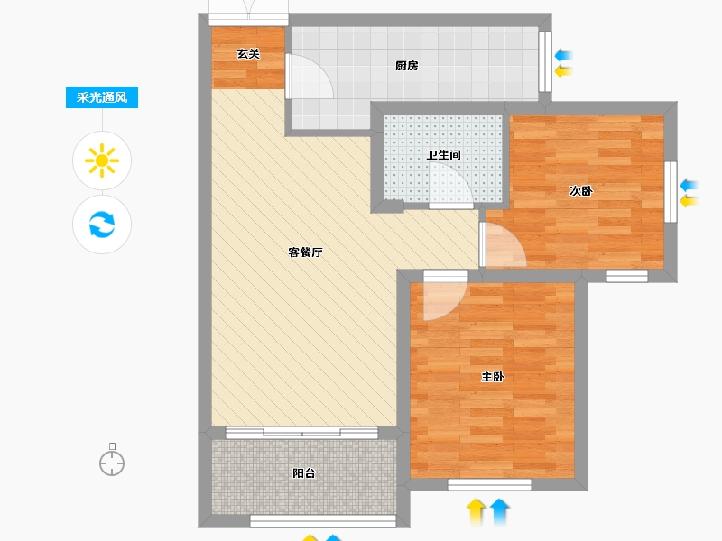 河北省-石家庄市-盛世御城-61.71-户型库-采光通风