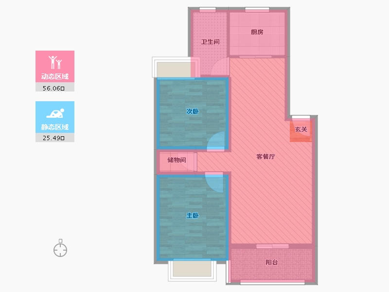 安徽省-芜湖市-南陵县和顺阳光港湾-71.27-户型库-动静分区