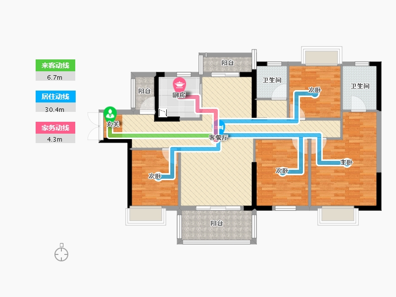 湖南省-长沙市-钱隆世家-108.34-户型库-动静线