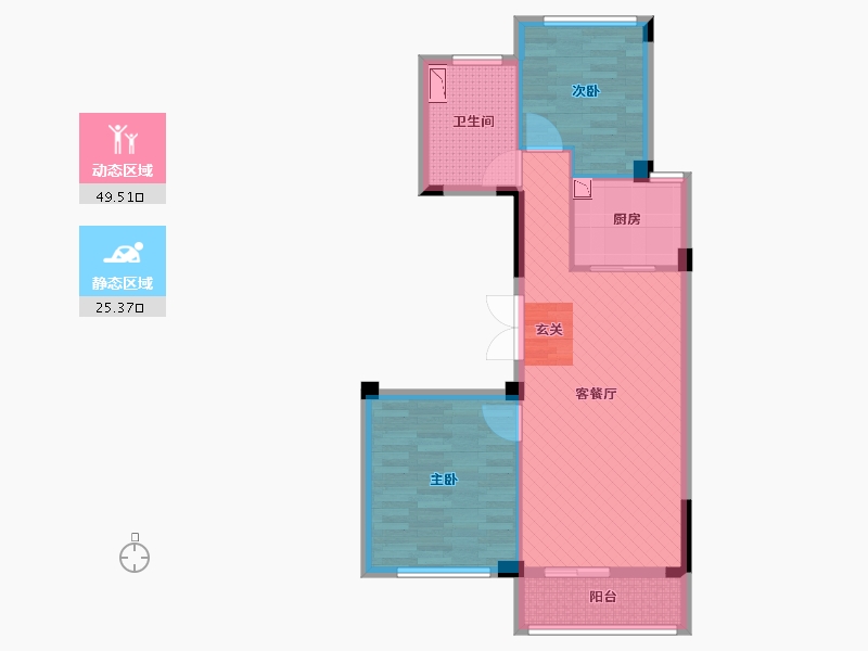 江苏省-南京市-德清-66.51-户型库-动静分区