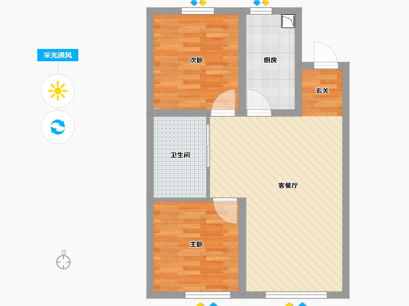 辽宁省-沈阳市-亚泰城-59.80-户型库-采光通风