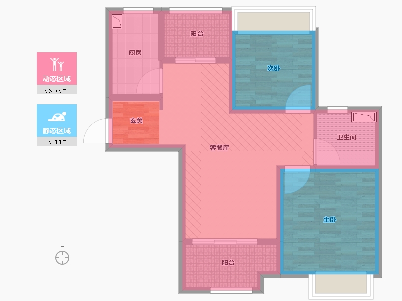 浙江省-嘉兴市-海顿公馆-70.40-户型库-动静分区