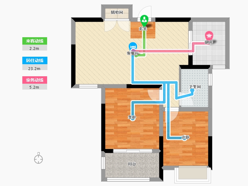 江苏省-淮安市-世纪华庭-67.57-户型库-动静线