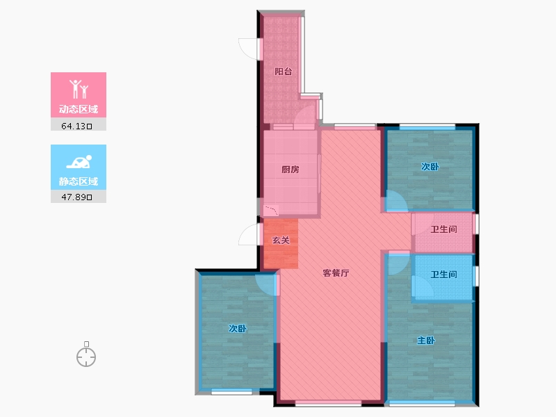 黑龙江省-哈尔滨市-鲁商凤凰城-99.55-户型库-动静分区