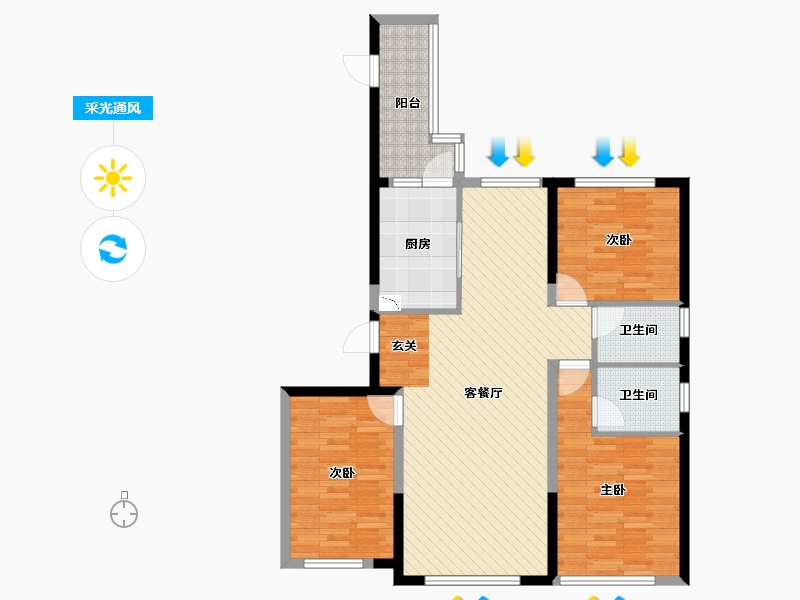 黑龙江省-哈尔滨市-鲁商凤凰城-99.55-户型库-采光通风