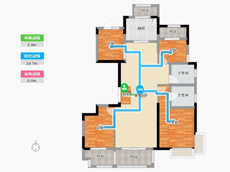 浙江省-嘉兴市-新城公馆-117.04-户型库-动静线