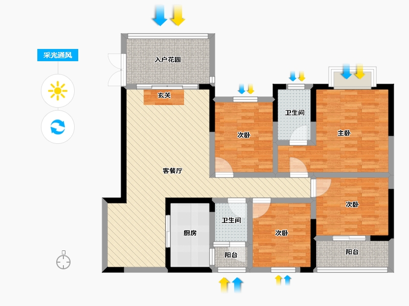 贵州省-安顺市-银城-104.02-户型库-采光通风