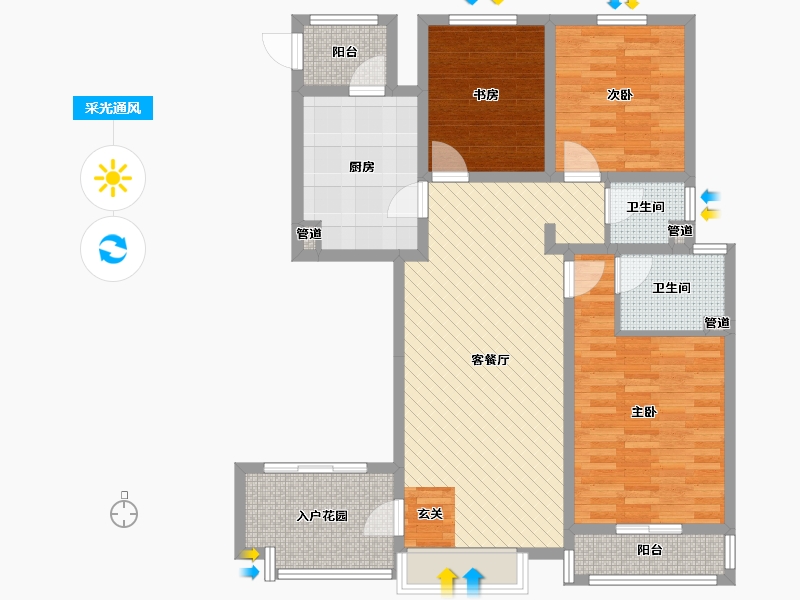 河北省-邢台市-领世城邦-100.92-户型库-采光通风