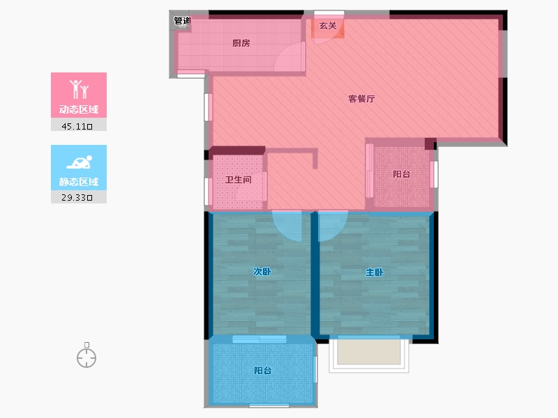 福建省-漳州市-钱隆樽品-65.34-户型库-动静分区