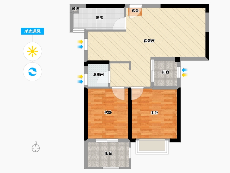 福建省-漳州市-钱隆樽品-65.34-户型库-采光通风