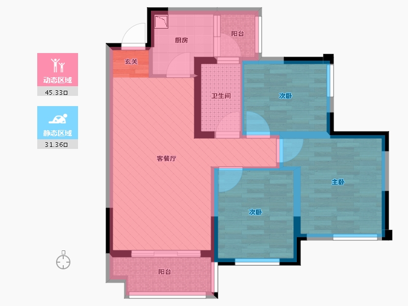 四川省-成都市-中胜世家2期-65.87-户型库-动静分区