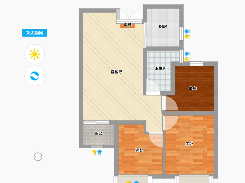 河南省-郑州市-永丰乐城-58.76-户型库-采光通风