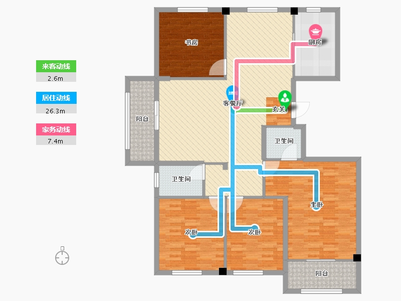 浙江省-杭州市-松溪家园-127.07-户型库-动静线