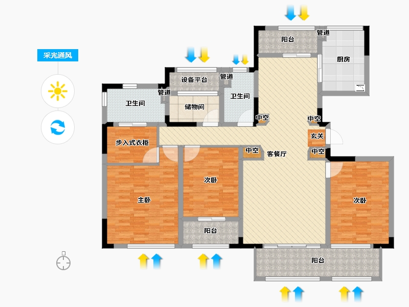 安徽省-亳州市-绿城-139.59-户型库-采光通风