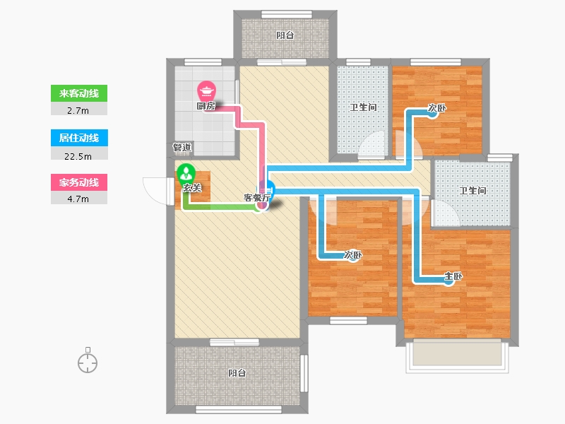 湖北省-黄石市-航宇罗马假日-91.45-户型库-动静线