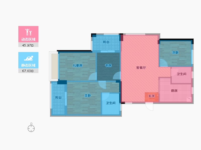 浙江省-杭州市-建德玉兰花园-100.79-户型库-动静分区