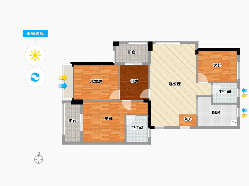 浙江省-杭州市-建德玉兰花园-100.79-户型库-采光通风