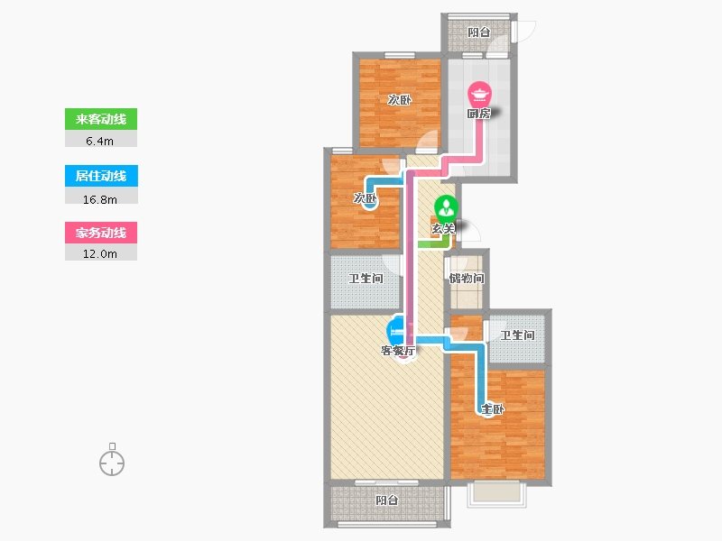 山西省-吕梁市-宏晖公寓-109.07-户型库-动静线