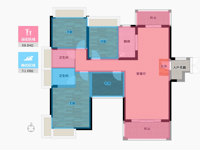 江西省-赣州市-佳兴花园城-107.67-户型库-动静分区