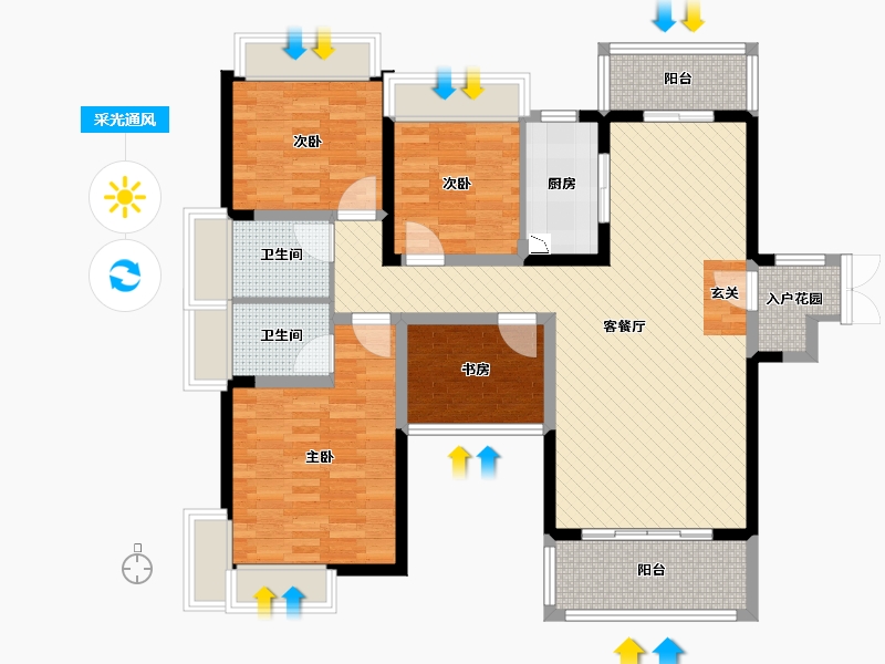 江西省-赣州市-佳兴花园城-107.67-户型库-采光通风