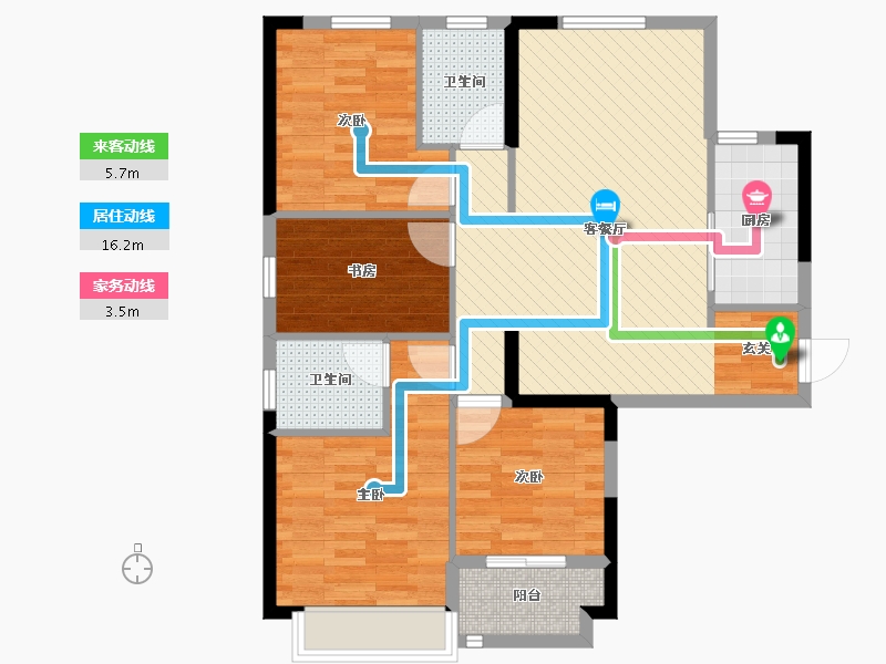 湖北省-黄冈市-邻江公馆-91.00-户型库-动静线