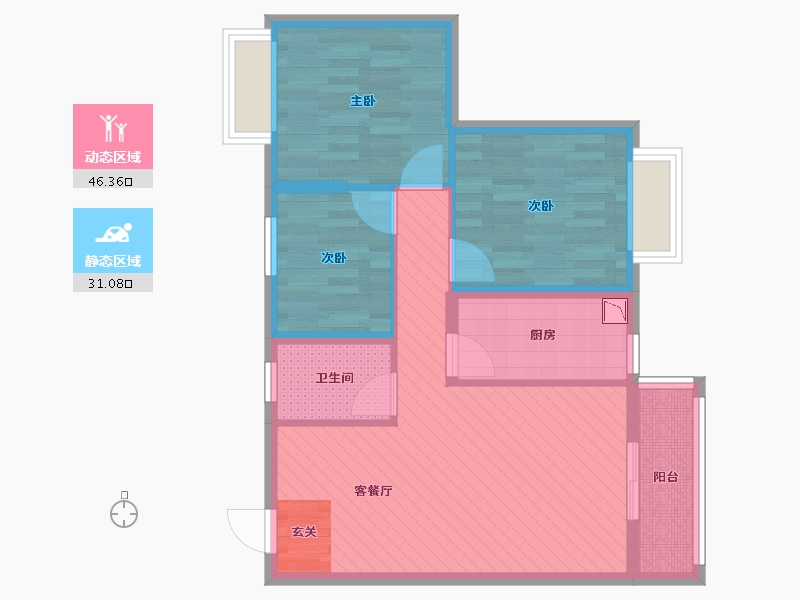 福建省-福州市-远东丽景-67.94-户型库-动静分区