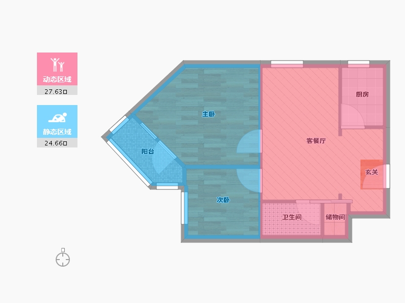 北京-北京市-劲松南路小区-46.24-户型库-动静分区