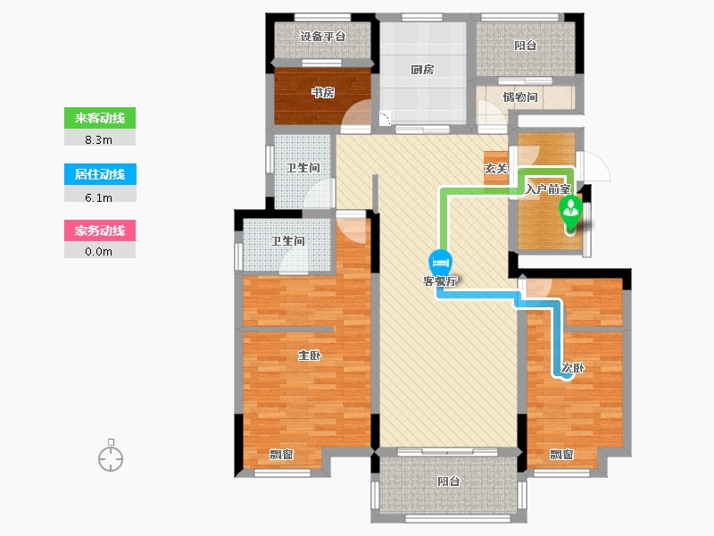 浙江省-杭州市-祥源・金港湾-113.89-户型库-动静线